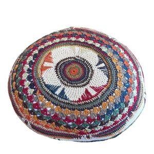 Boho Embroidered Throw Meditation Pillow
